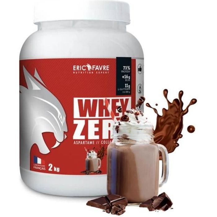 Eric Favre - Whey protéine concentrée Zero - Proteines - Chocolat - 750g