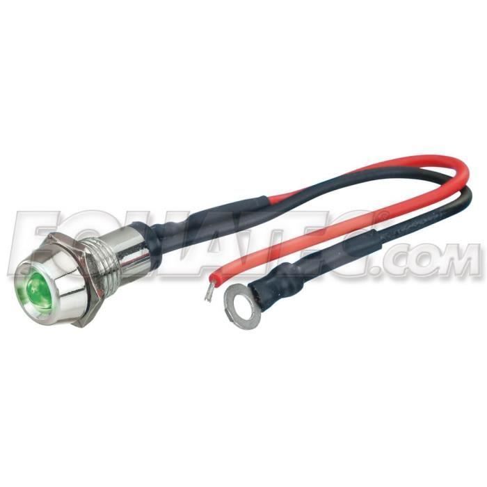 LAMPE DE COMMANDE À LED CHROME POWER GREEN 1 PIECE DIAM. 10 MM