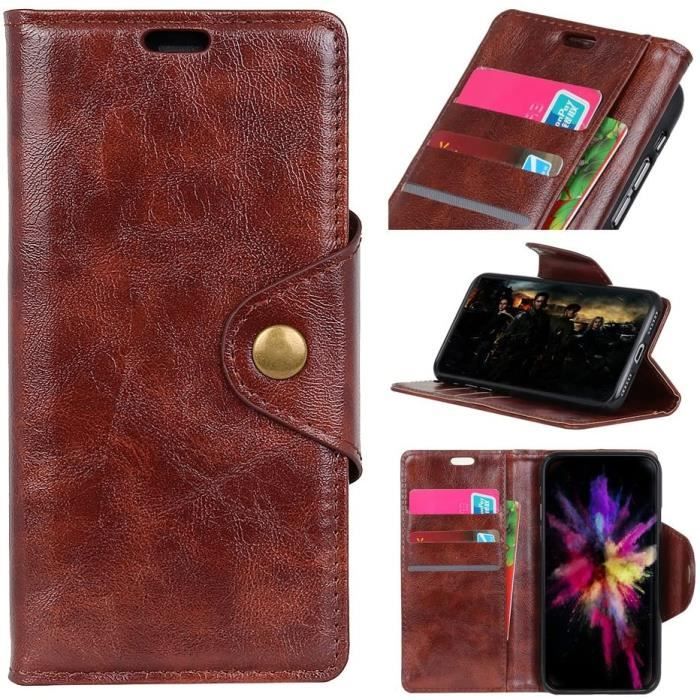 Coque WIKO View 2 Plus {1 Pièces Protège Écran en Verre Trempé}Protection complètement Housse en Cuir Premium Flip Case PK6571