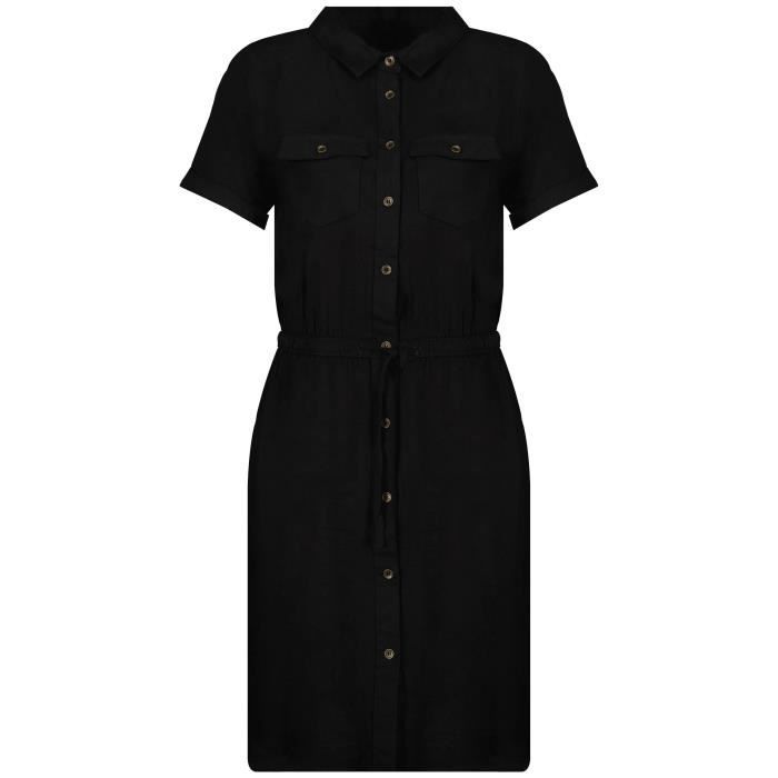 DEELUXE Robe saharienne unie ALARHA Black
