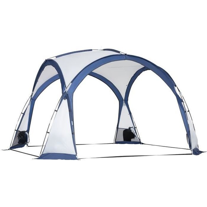 Tente de camping dôme familiale 6-8 personnes - 4 portes en filet zippées, tissu Oxford amovible, crochet lampe, sac de transport