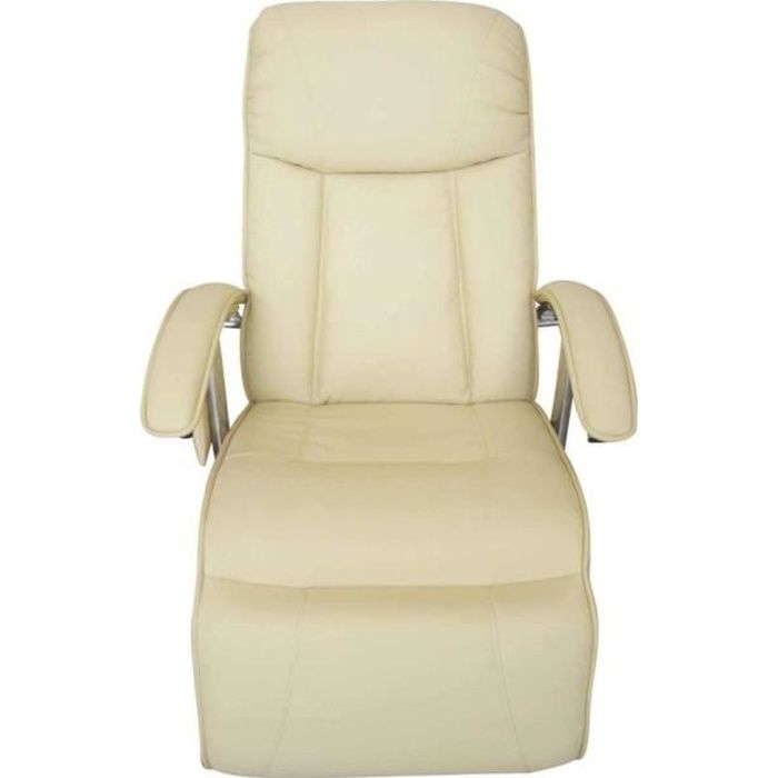 Fauteuil de massage électrique Cuir artificiel Crème Fauteuil relax Fauteuil Relaxation Massage
