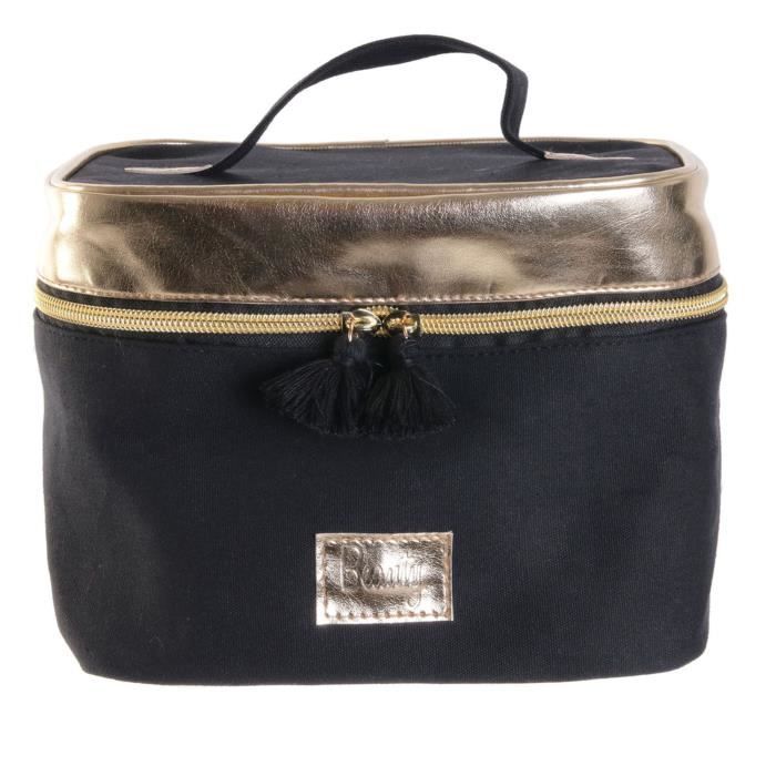 Trousse de toilette vanity Gold - L. 20 x H. 17 cm - Noir