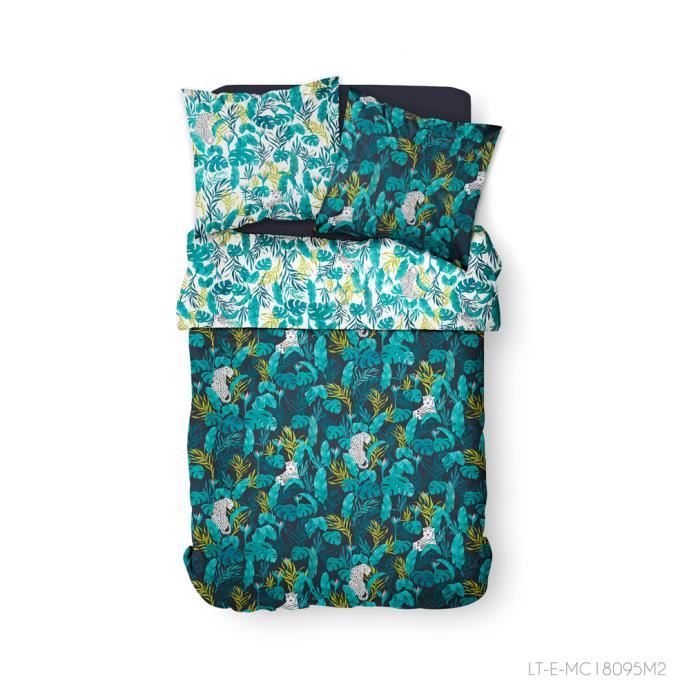TODAY Parure de couette 100 % Coton 240x260cm SUNSHINE #3.38 - Bleu et vert