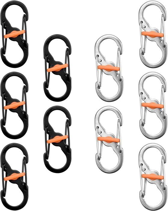 Lot De 6 Mousquetons Booms - 6 Couleurs Assorties - Neufs