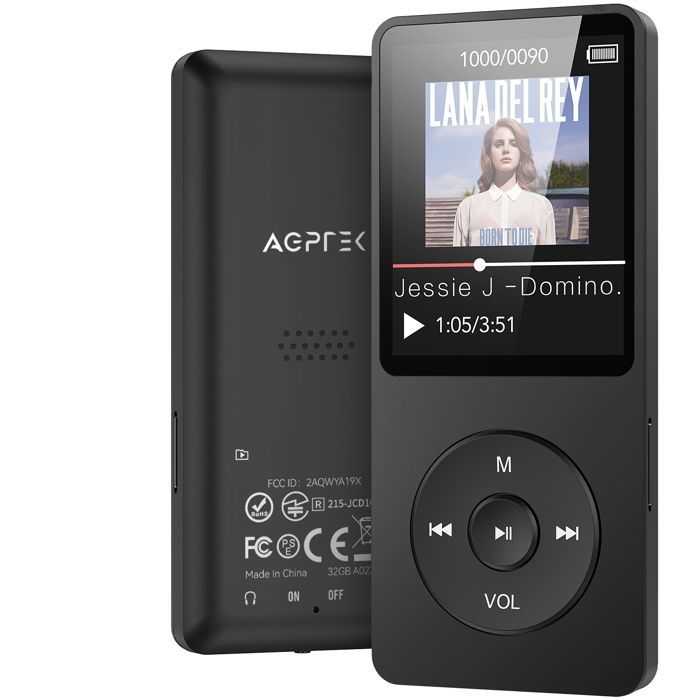 32Go Lecteur MP3, Portable Lecteur Musical sans Perte HiFi, Radio FM, Enregistreur Vocal, Vidéo, E-Book