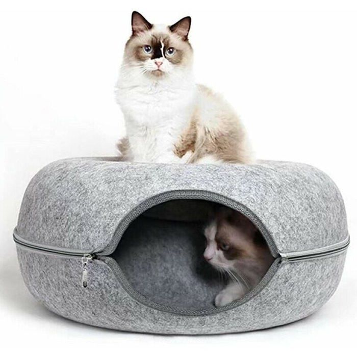 Comparer les prix de Tunnel de chat en feutre jouet et lit rond pour petits animaux design grotte pour chats lapins chiots et couleurs multipl Largeight