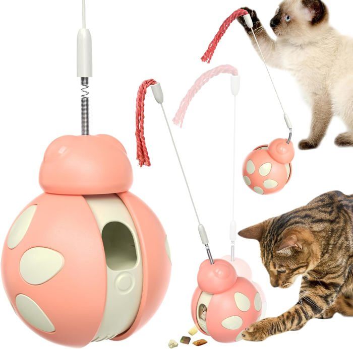 Comparer les prix de Jouet Distributeur Croquettes Chat - Jouet Chat Interactif, Jouet pour Chat Interieur, Jouet Chaton Tumbler avec Baguette de Taquin