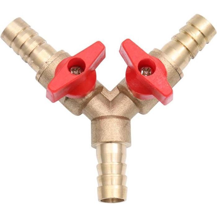 Duokon 3 Voies Raccord De Tuyau , Tout Nouveau Laiton T Pièce 3 Voies Raccord De Raccord De Tuyau De Carburant Pour Tuyau De Gaz D'huile à Air Comprimé(10mm