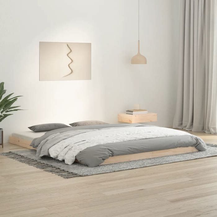 Cadre de lit - VIDAXL - Scandinave - 160x200 cm - Bois massif de pin - 2 places