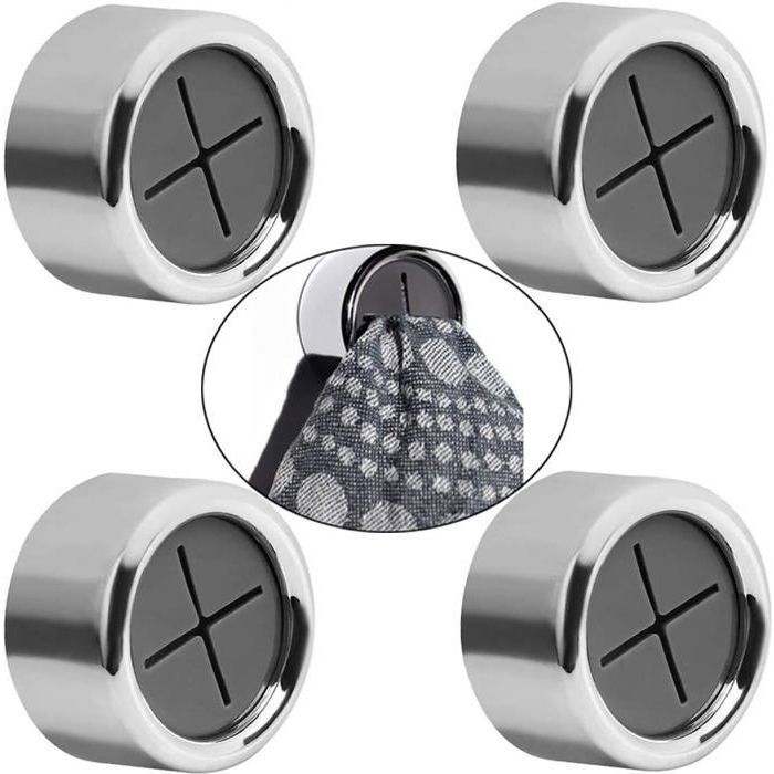 Lot de 4 Porte-Serviettes Pinces à Torchons Autoadhésives Sans Perçage pour Salle de Bain Cuisine et Maison Label