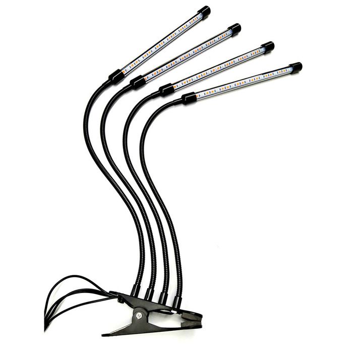 Lampe de culture LED à spectre complet à 4 bras avec minuterie lampe de culture pour semis et plantes succulentes