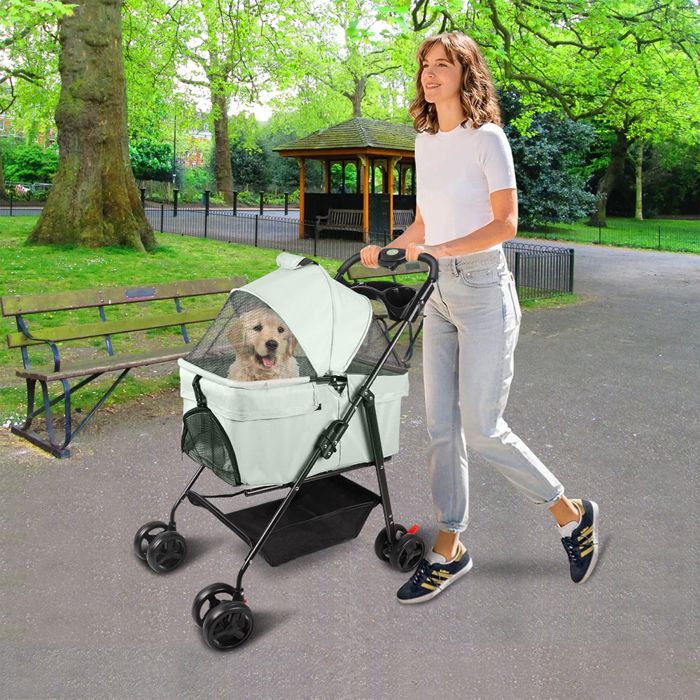 Comparer les prix de MIPAN Poussette pliable pour animaux de compagnie adaptée aux chats et aux chiens verte 50*65*99cm POUSSETTE POUR ANIMAUX