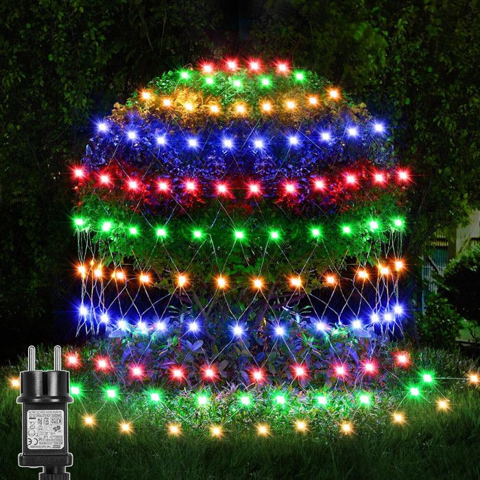 Bush Between Leds ROSNEK Guirlande Lumineuses Filet Noël, 3x2m 200 LEDs - Multicolore - 8 ...