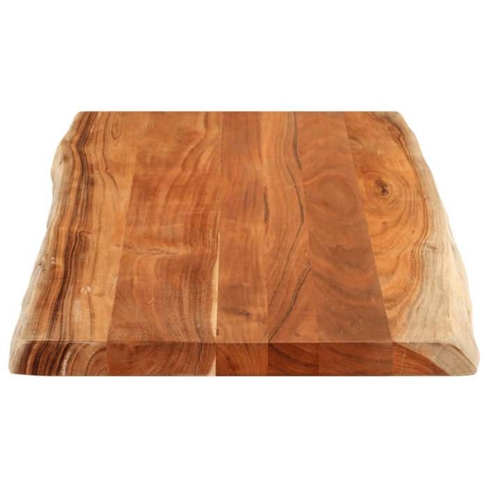 Dessus de table en bois dacacia - WIENS - 120x60x25 cm - Bois massif - Brun - Bord vivant - Facile à nettoyer
