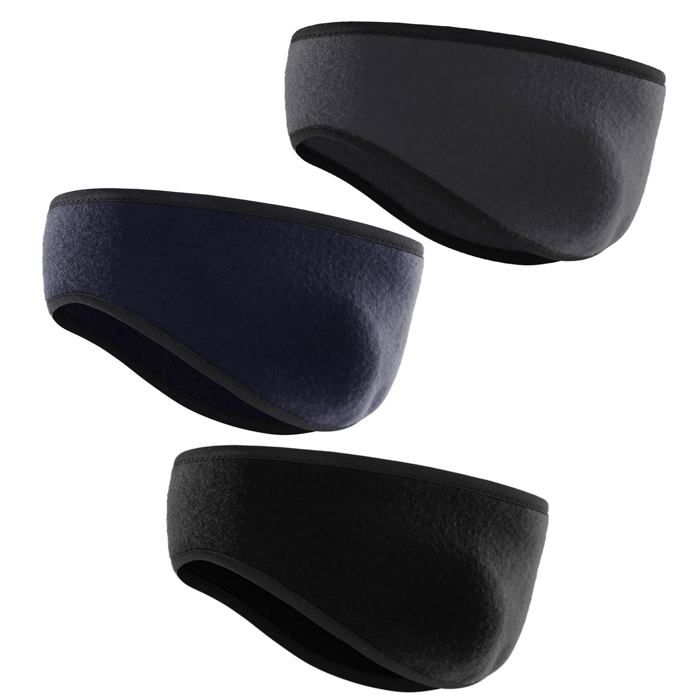Bandeau sport cache oreille polaire - 3 pièces，chaud protège-oreilles extensible - Convient pour hommes femmes hiver Étiquette