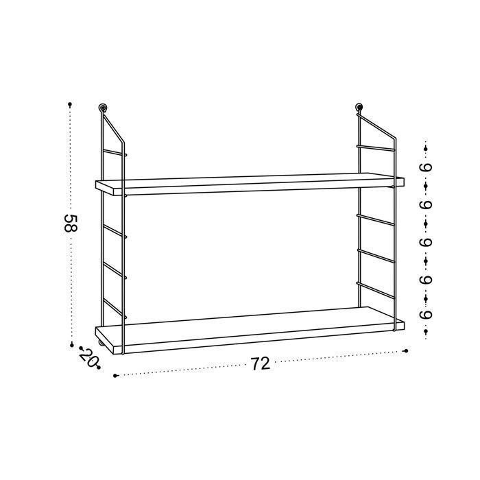 Étagère murale en bois Armoni - 72 x 20 x 58 cm - Blanc Étagère murale en bois Armoni - 72 x 20 x 58 cm - Blanc