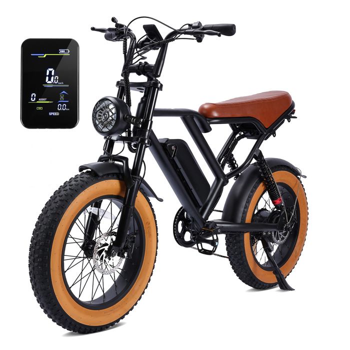 OOKTEK Vélo électrique 1000W 20-48V 175Ah Batterie amovible-50km/h-Vélo Vtt adulte-Fat bike-Suspension intégrale-7 Vite-S8 Orange