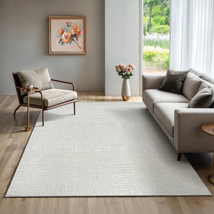 the carpet Rio tapis de salon moderne et doux avec dos antidérapant et aspect 3DCrème 200 x 280 cm D50