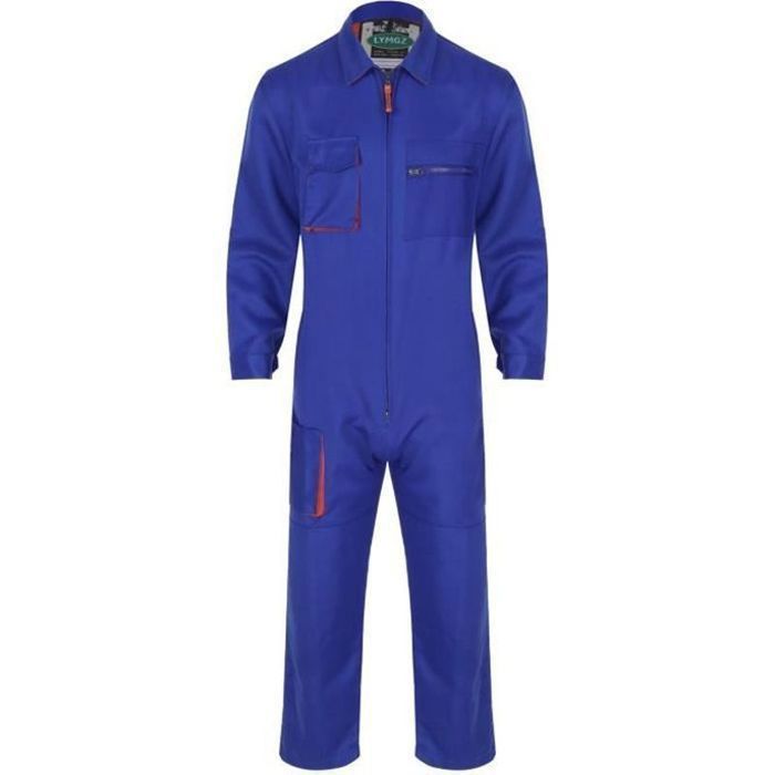 Combinaison de Travail Homme - YONGHS - Multi Poches Zippé - Bleu Or