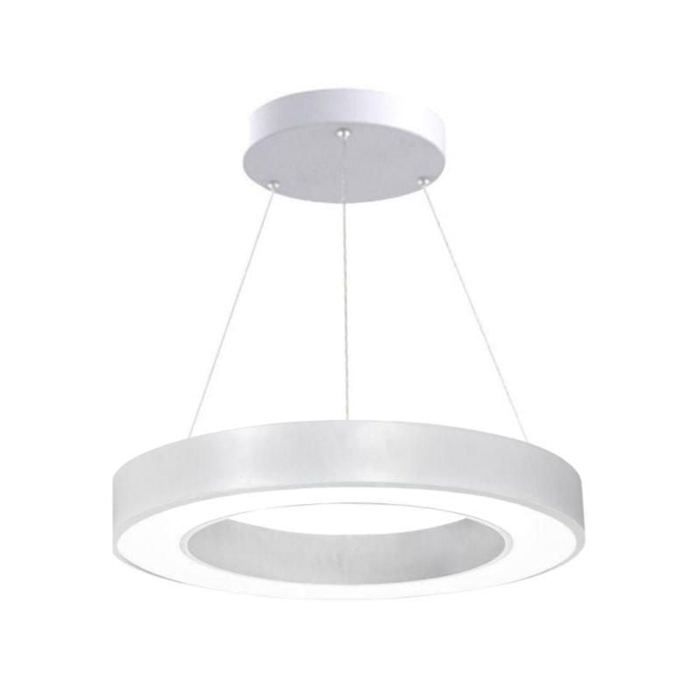 Plafonnier LED rond - SILUMEN - Kit 36W Ø50cm - Blanc chaud 3000K (2300-3500K) - 2700 lm - Anneau aluminium