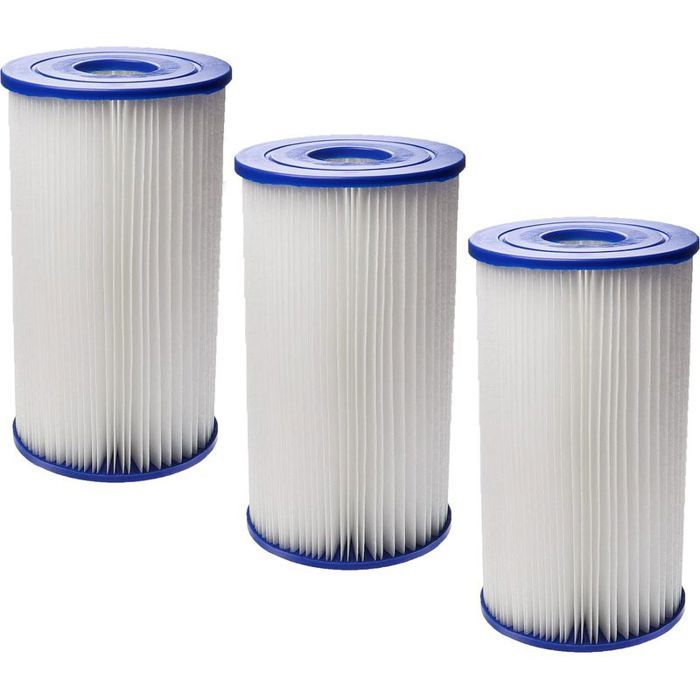 Cartouche filtre piscine - PZCC - Intex 59905e Type B - Filtration 20 microns - Compatible Intex - 3-pack