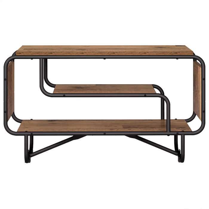 Meuble TV - vidaXL - Bois ancien - 80x36x45cm - bois d’ingénierie - 1 étagère - Compartiment ouvert - meuble hifi - Entretien Facile