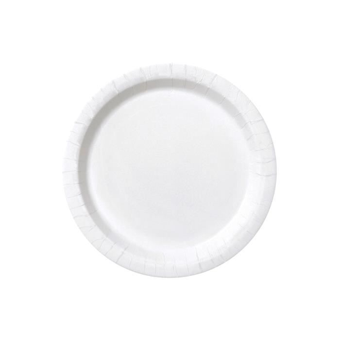 Lot de 6 assiettes blanches avec liseré or diametre 19 cm