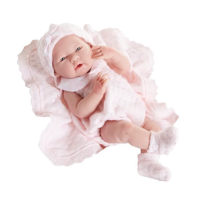 Poupon realiste petite fille Berenguer tenue rose en tricot Vinyle Bleu gris Cdiscount Jeux Jouets