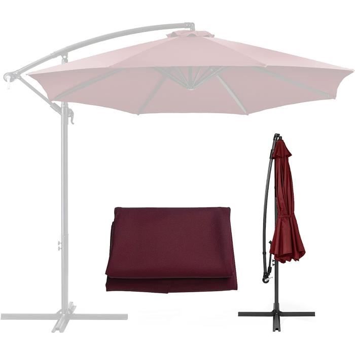 Toile De Rechange Pour Parasol Carré 300x300cm IMUNKT - Housse De Remplacement Gris Clair | Offset Et Jardin