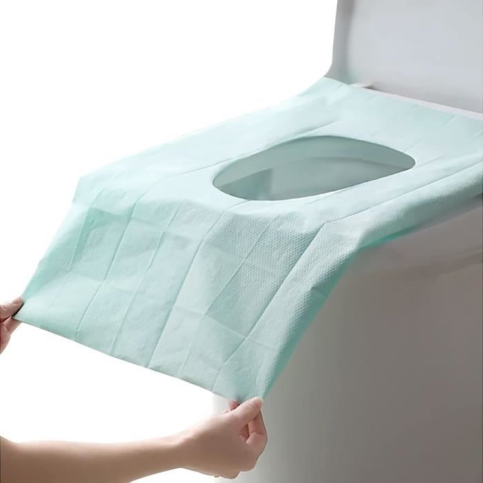Lot De 6 Housses De Siège De Toilette Douces - Lavables En Machine, Couleurs Bleu Clair Et Vert Clair, Antidérapantes
