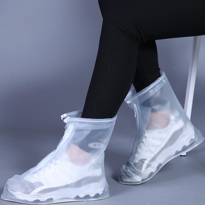 Adulte Blanc 3Paires m Chaussures imperm ables la pluie pour