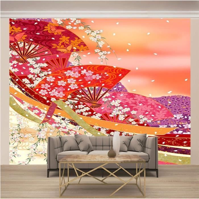 Papier Peint Panoramique 3D Papillon Fleur Rose Papier Peint 3D Intissé  Decoration Murale Chambre Salon : : Bricolage