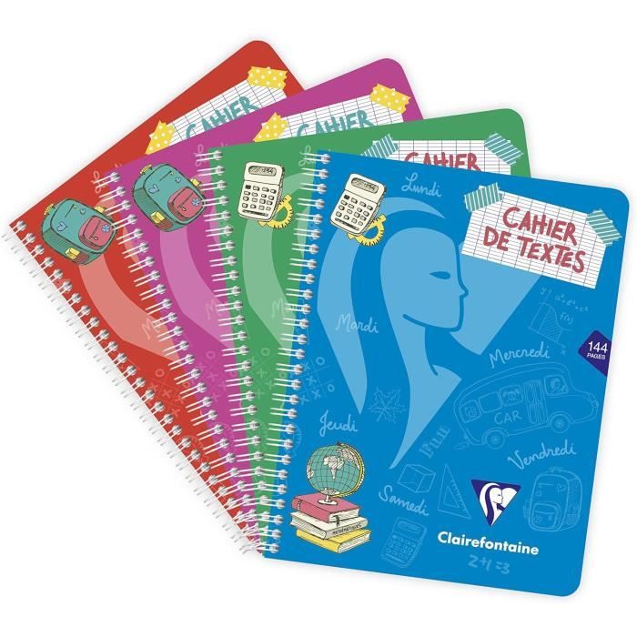 308756C Un Cahier De Texte Spirale Mimesys 17X22 Cm 144 Pages 