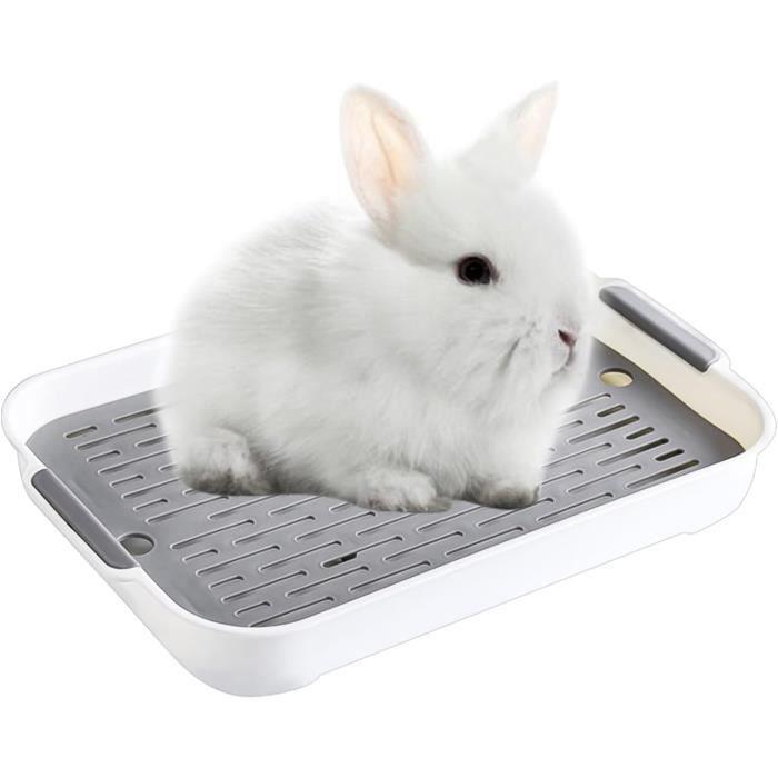 1PCS Bac Litiere Lapin,Animal Toilette,EntraîNeur de Propreté pour L'apprentissage de la Propreté des Animaux Domestiques (Blanc)