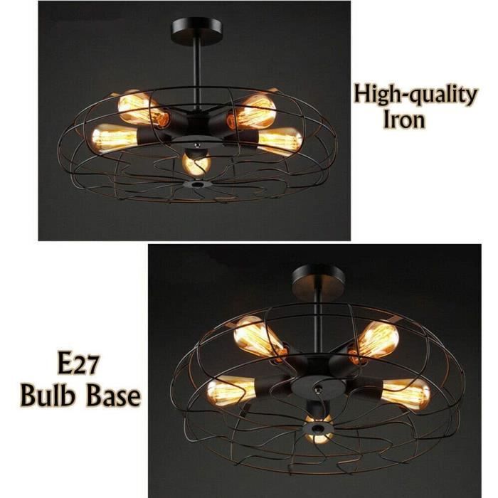 lampe a suspension vintage plafonnier retro en metal suspension ventilateur lustre industrielle suspension noire cdiscount jardin