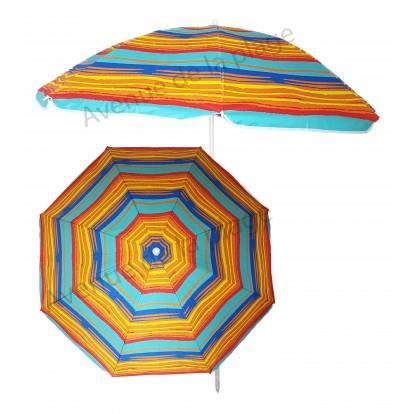 Parasol De Plage Anti Uv 50 A Rayures Colorees 200 Cm B