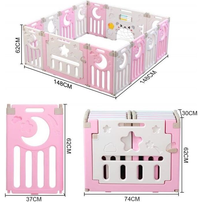 Domicile Parc Bebe 12 2 Panels Plastique Pour La Securite D Enfants Barriere Maison Interieur Exterieur Cdiscount Puericulture Eveil Bebe