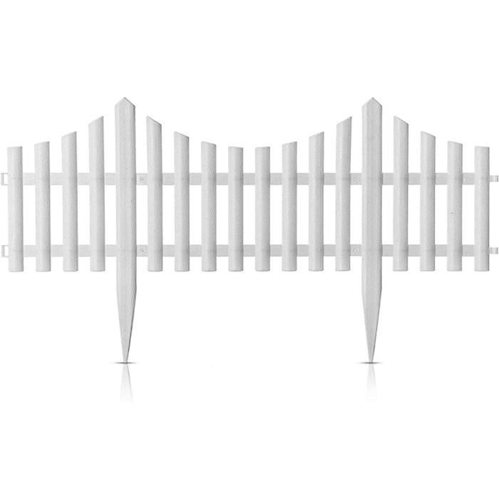 Clôture Jardin FOREHOGAR - Panneau 45,7x15,2cm - Fil Métallique Blanc - Décoratif Pliable
