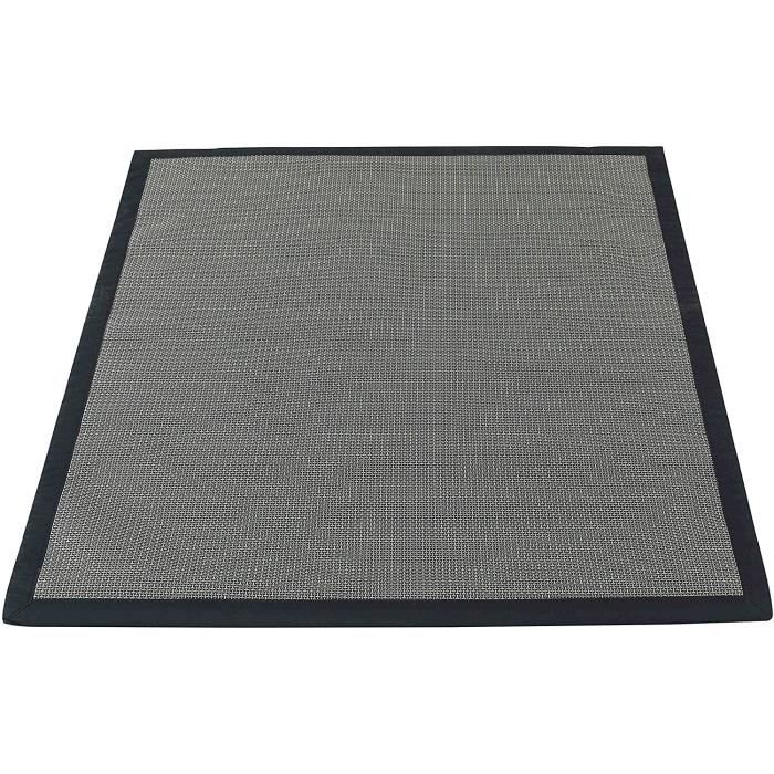 Tapis De Protection Pour Barbecue Et Plancha - PVC Noir 150x120 Cm - Imperméable, Anti-UV, Ignifugé