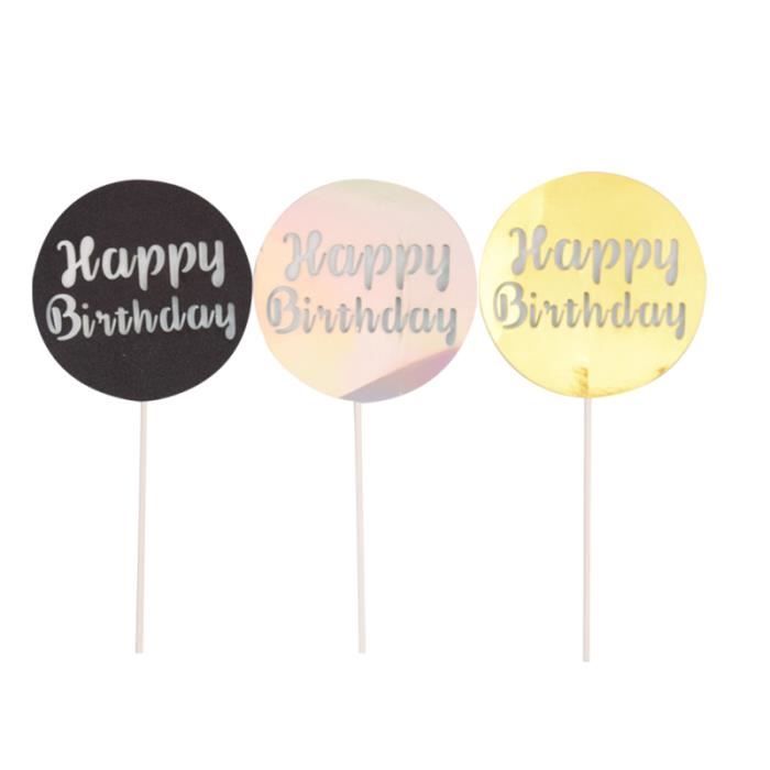 9 Pieces Decorations De Gateau D Anniversaire Papier Dessert Decor Joyeux Anniversaire Imprime Cartes De Cake Decoration Figurine Cdiscount Maison