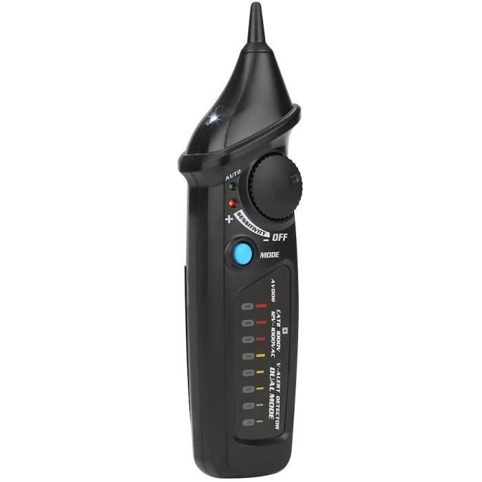 Martindale NC4 – Détecteur De Tension Sans Contact Double Sensibilité 12-1000V & 50-1000V – Avec Lampe Torche LED & Alarme Sonore