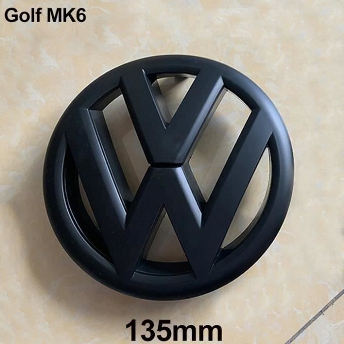 BEQ 1pcs Insigne logo emblème avant 135mm pour Volkswagen VW golf 6 VI MK6 -Noir mat
