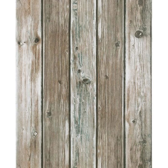 3D Rustique en Bois Papier Peint Autocollante Meubles autocollants mur rouleau de papier 10 m