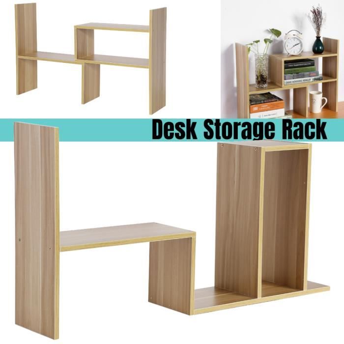 Étagère Bureau À Poser Sur Bureau, Meuble Rangement Bureau With Multiple Storage Compartments, Rangement De Bureau Autoportant, Organisateur Au Bureau (Color : White, Size : 60 * 60 * 20cm