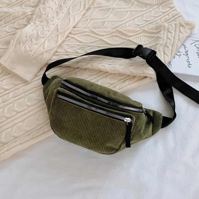 Sac Banane HiyyFloy En Forme De Fraise – Velours Côtelé, Sangle Réglable, Pour Femme – 30 Cm