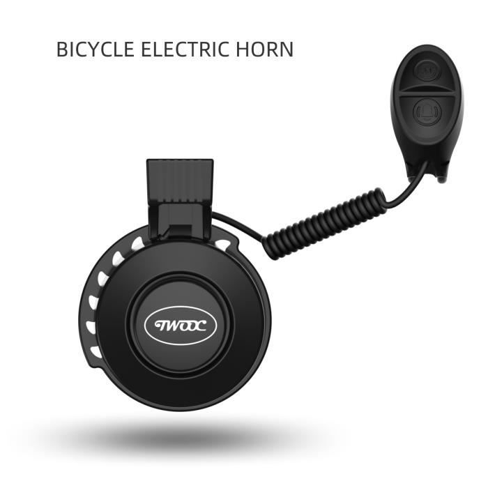 Klaxon Électronique Pour Vélo, Sonnette, Scooter, Bicyclette, Vtt, Trompette, Alarme, Rechargeable Par Usb, Sifflet BLACK