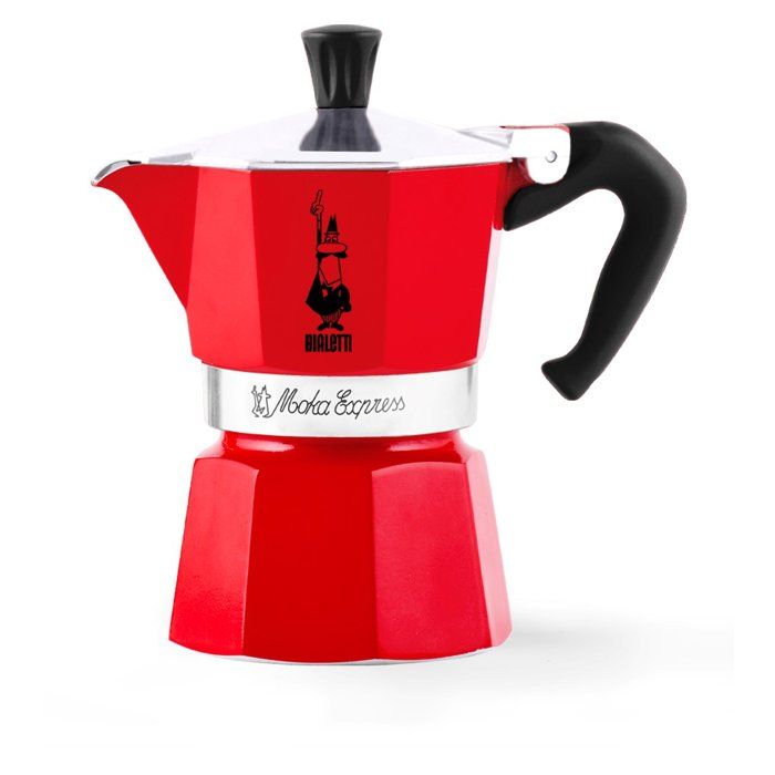 Cafetière italienne - BIALETTI - La Mokina - Tous feux sauf induction - 1 tasse - 40 ml - Rouge
