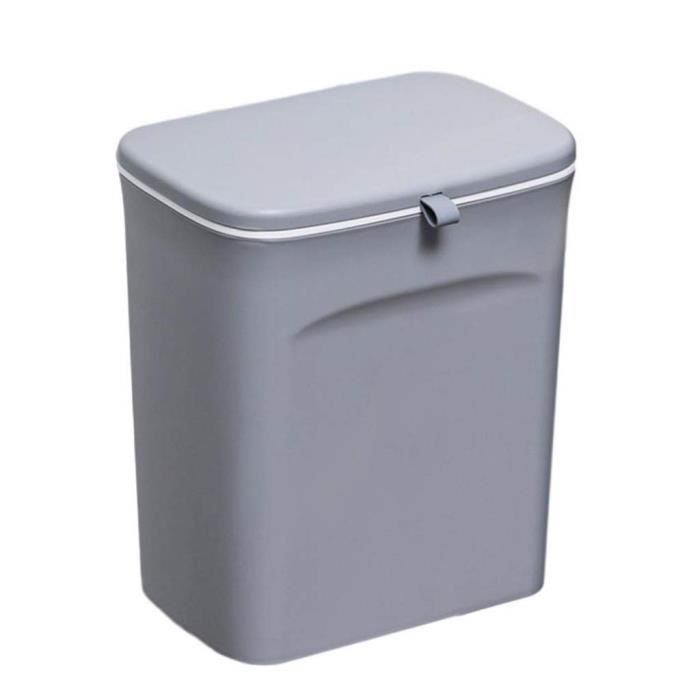 Poubelle Suspendue Dvkptbk Petite Poubelle De Cuisine 2,4 Gallons Avec Couvercle 9L Pour Porte D'Armoire De Cuisine Poubelle De Comptoir De Cuisine Pour Salle De Bain Poubelle De Porte