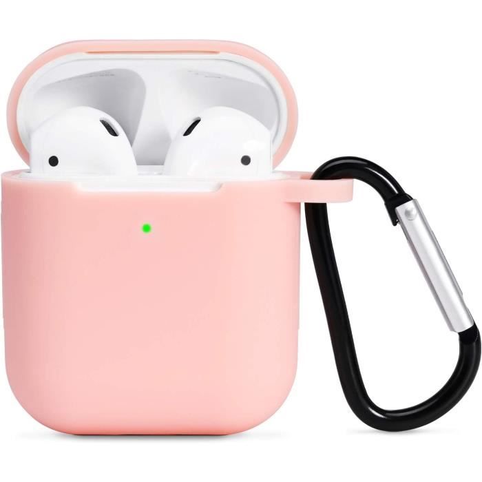 Coque AirPods Etui Protection Coque AirPods 2 Case Coque Housses Silicone Liquide étui Compatible Air Pods 2 & 1 Etui [Rose